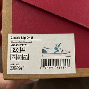 brand new classic slip on unicorn childrens vans